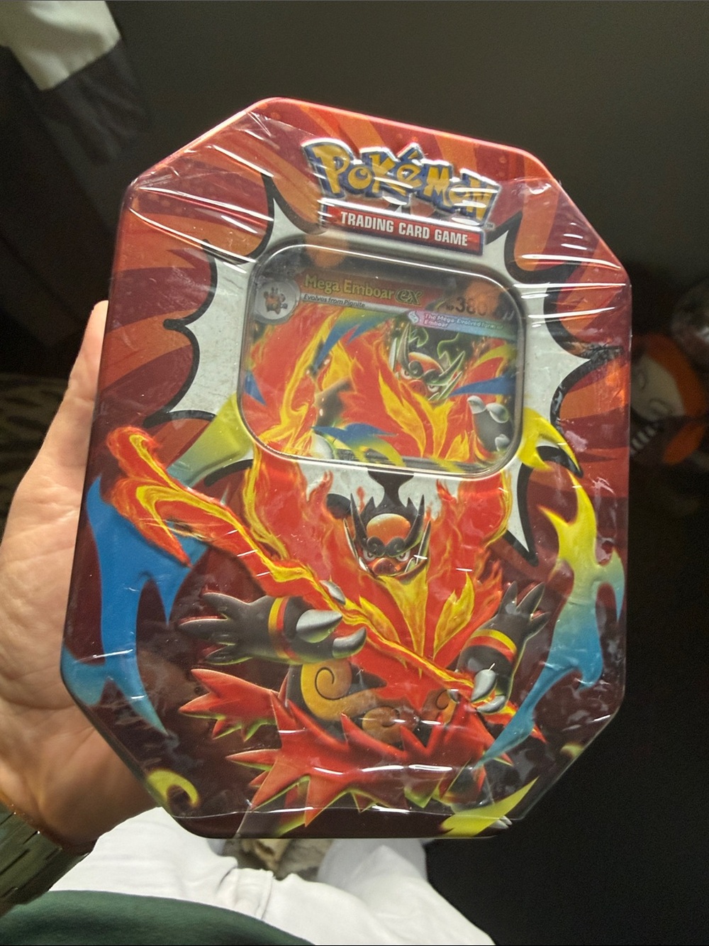 Sealed Pokemon Ascended Heroes Tin - Mega Emboar Ex (Four Booster Packs+Promo)
